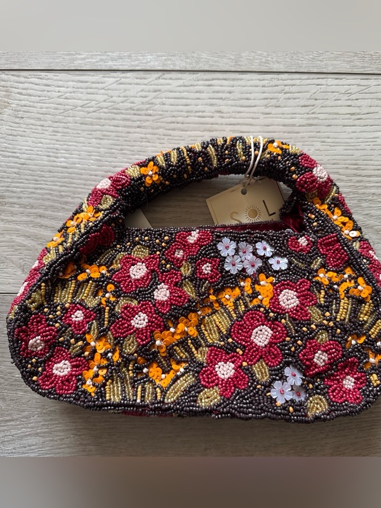 Sol and Mer Handbags - New Release Sol & Mer Red Fall Floral Flowers Beaded Shoulder Bag Viral TikTok 🍁